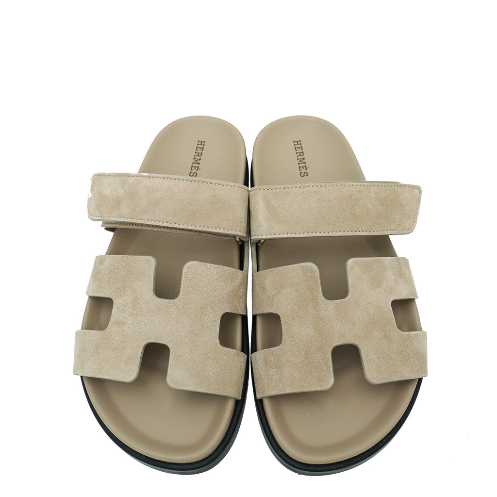 Hermes Beige Argile Chypre Sandals 37