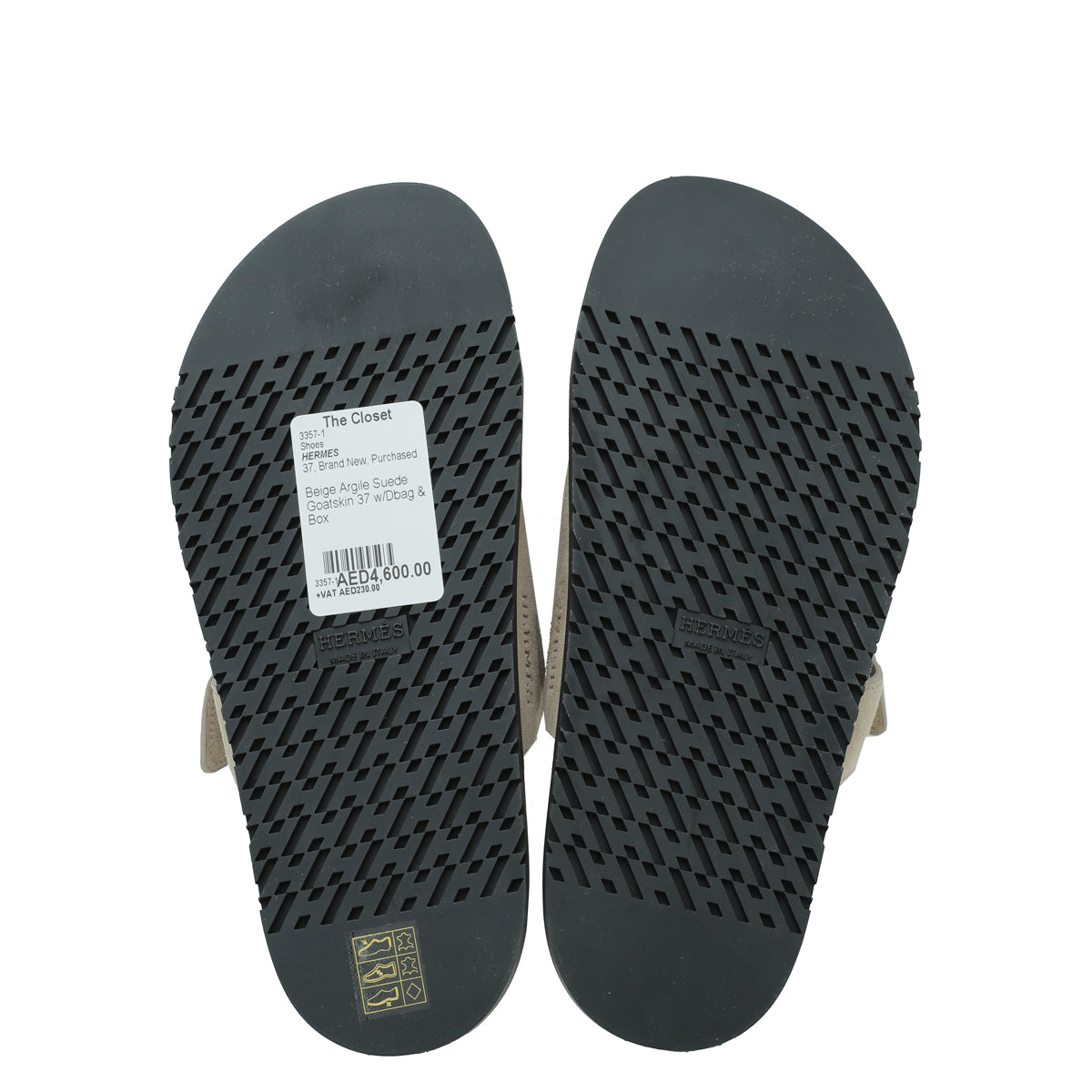 Hermes Beige Argile Chypre Sandals 37
