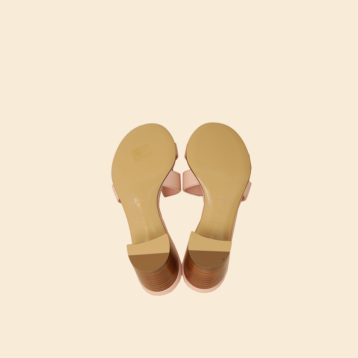 Hermes Beige Perlino Oasis Sandal 37