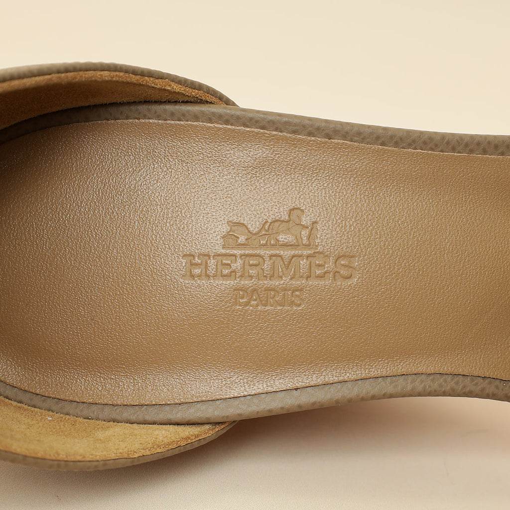 Hermes Etoupe Legend Sandals 37