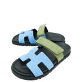 Hermes Bicolor Chypre Goatskin Suede Sandal 37