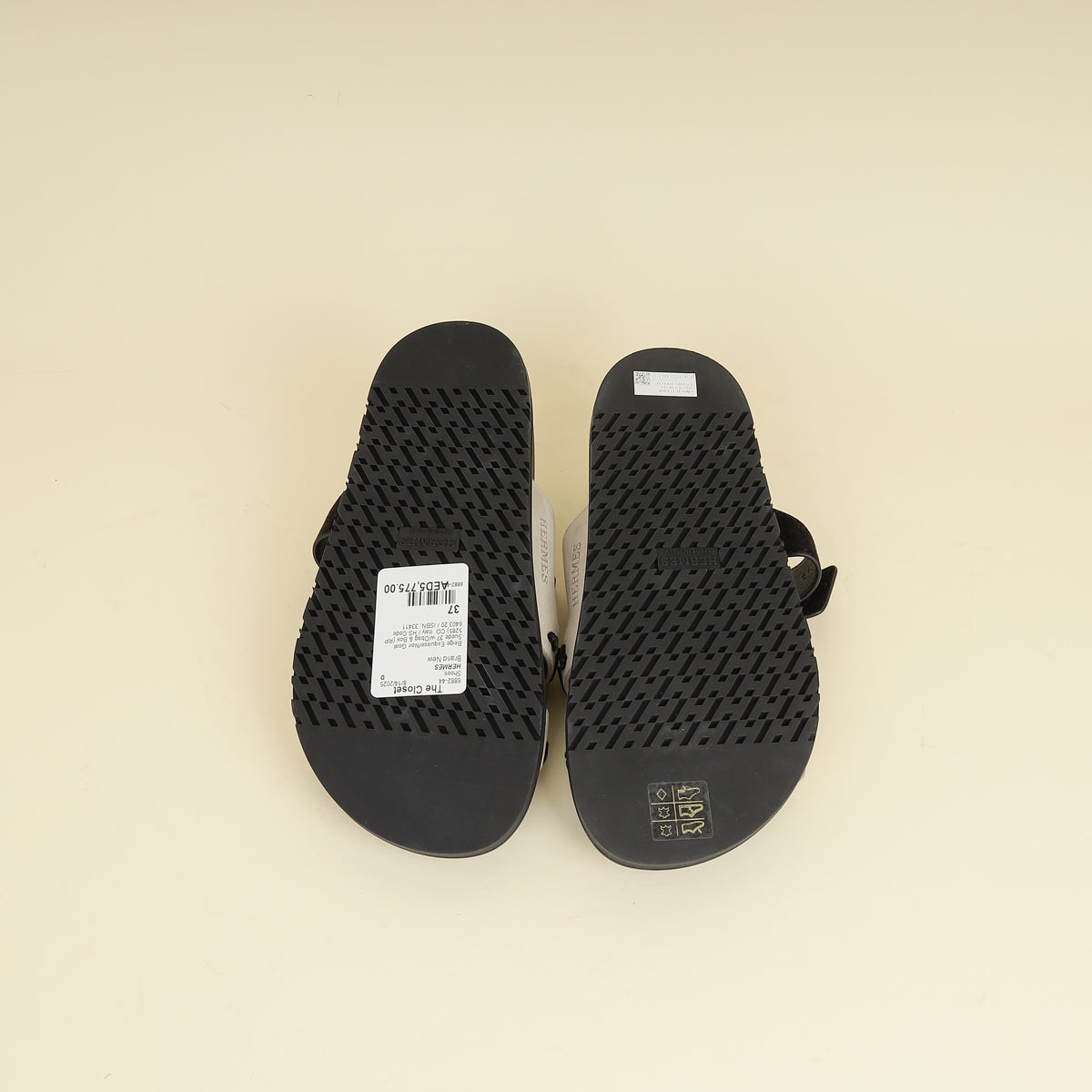 Hermes Bicolor Tufted Leopard Chypre Sandals 37