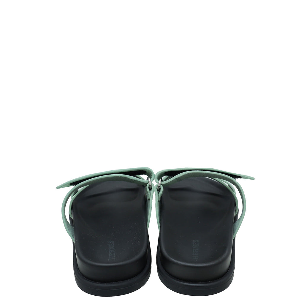 Hermes Vert Jade Chypre Sandal 37