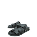 Hermes Noir Chypre Sandals 37