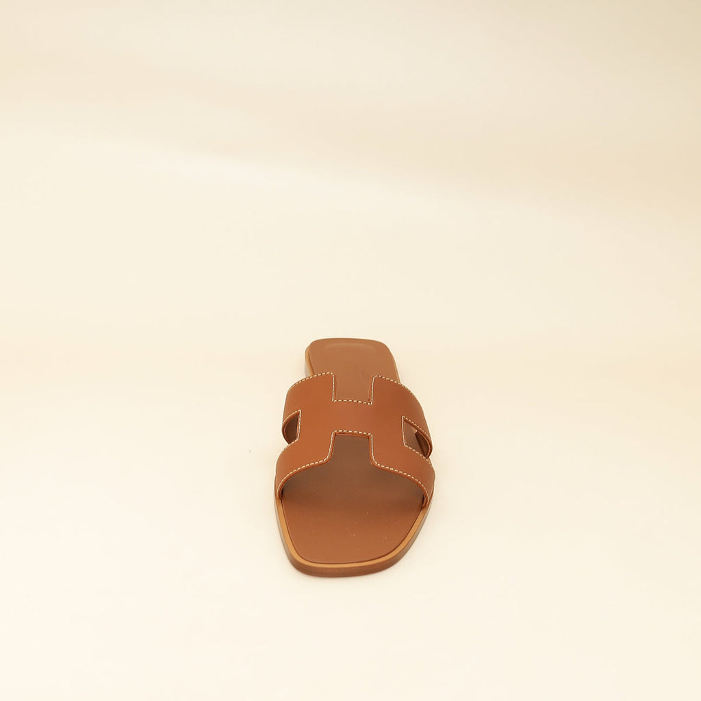 Hermes Gold Oran Sandal 38.5