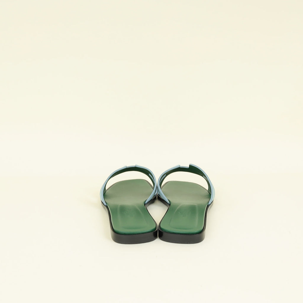 Hermes Bicolor Oran Suede Goatskin Sandal 38.5