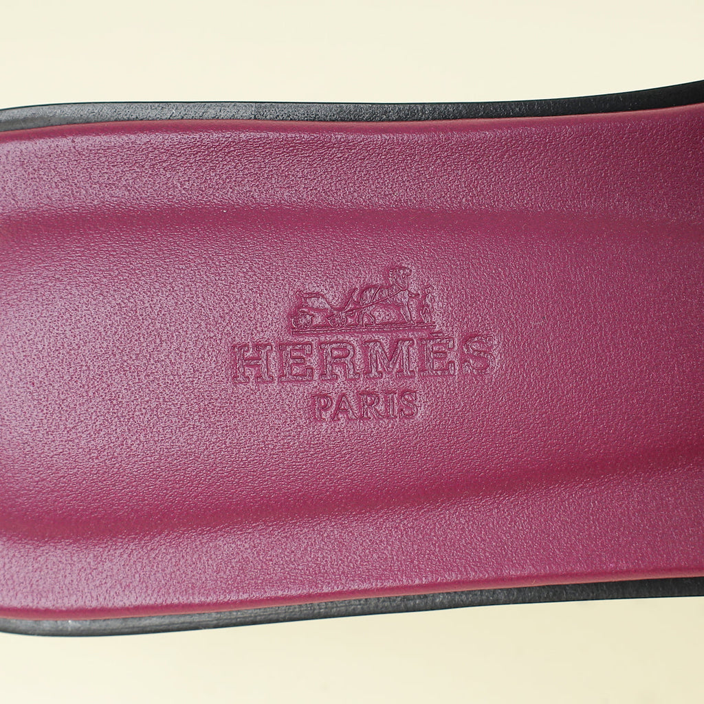 Hermes Bicolor Oran Suede Goatskin Sandal 38.5