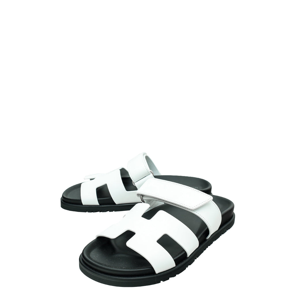 Hermes Blanc Chypre Sandal 38.5