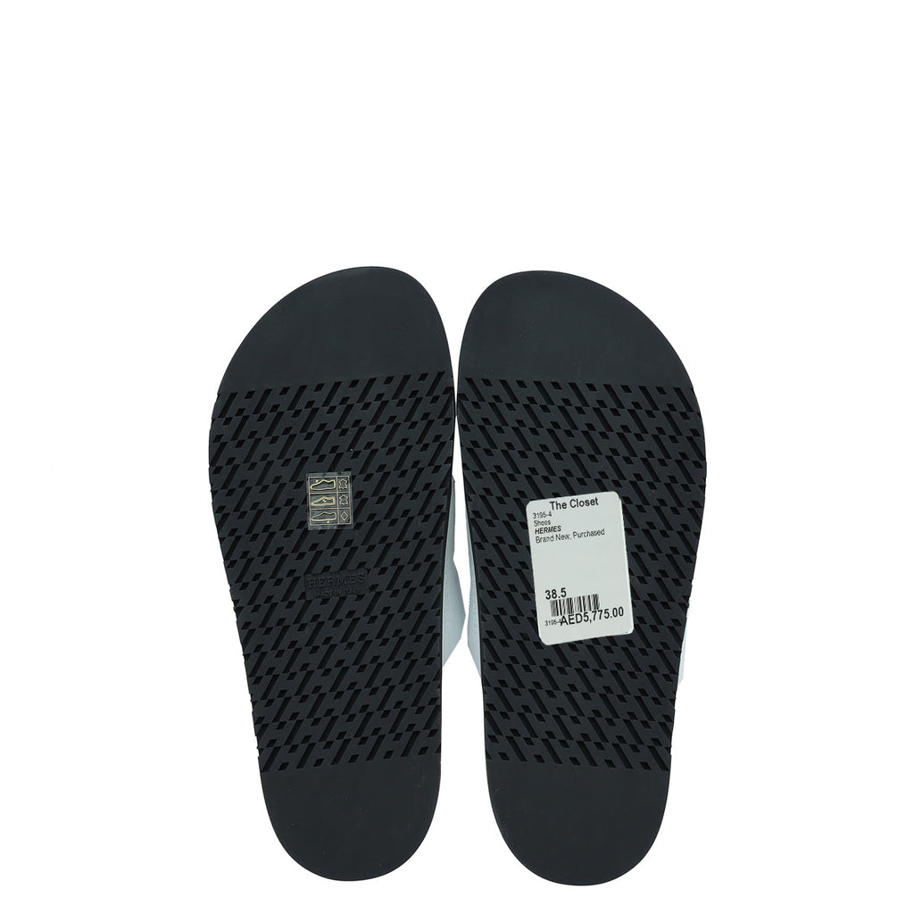 Hermes Blanc Chypre Sandal 38.5