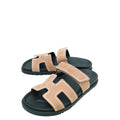 Hermes Rose Perle Suede Crystal Embellished Chypre Sandal 38.5