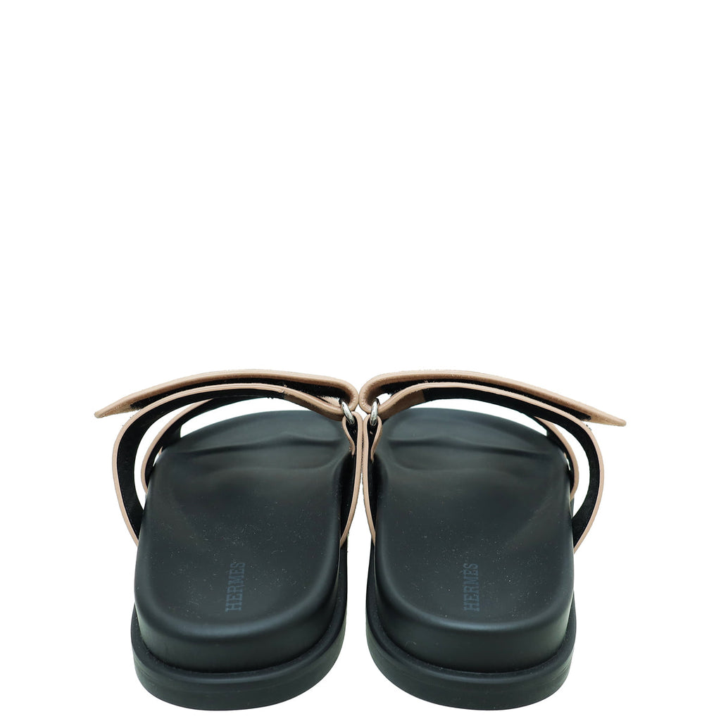 Hermes Rose Perle Suede Crystal Embellished Chypre Sandal 38.5