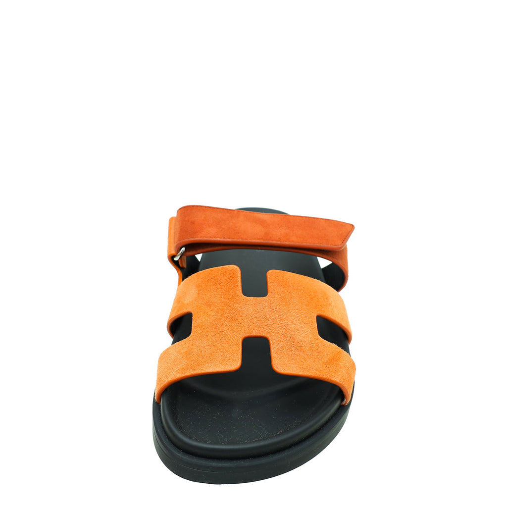 Hermes Bicolor Suede Chypre Sandal 38.5