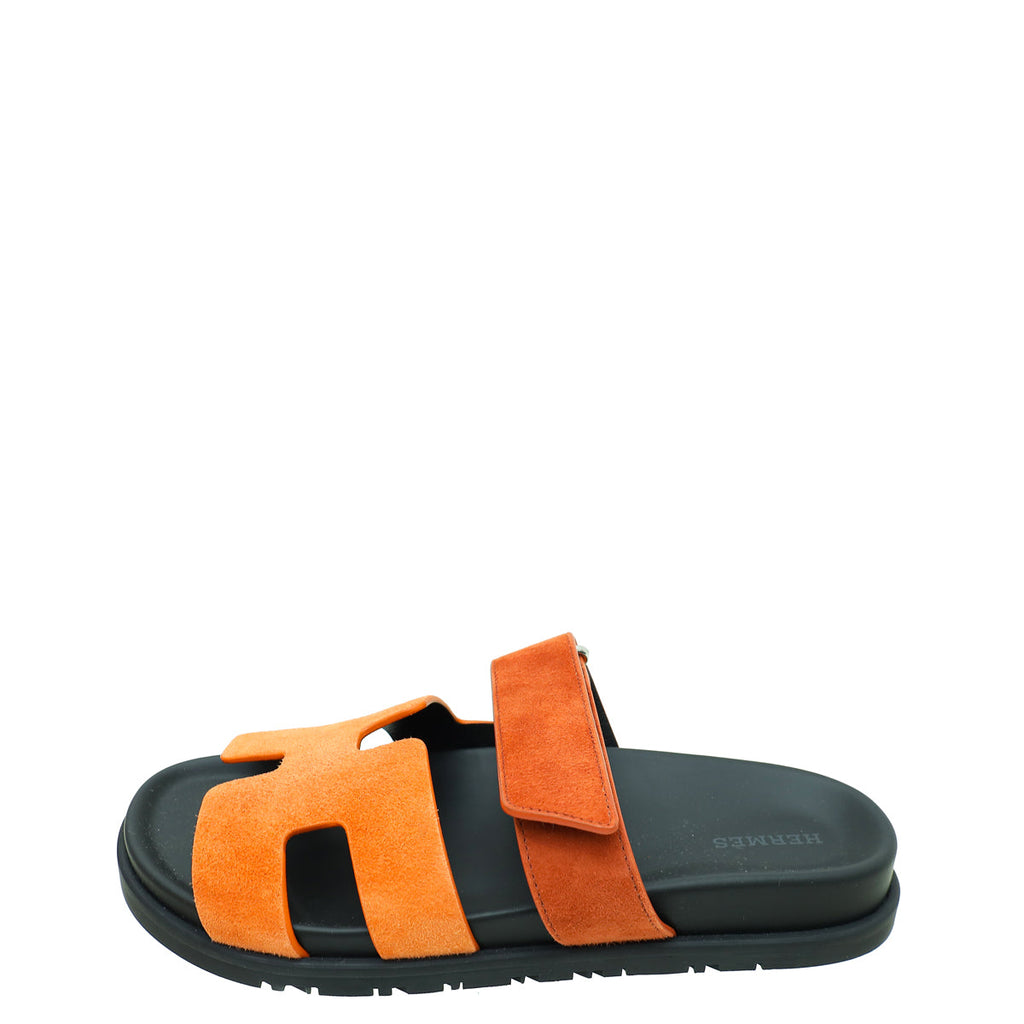 Hermes Bicolor Suede Chypre Sandal 38.5