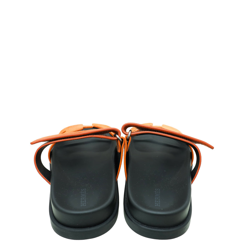 Hermes Bicolor Suede Chypre Sandal 38.5