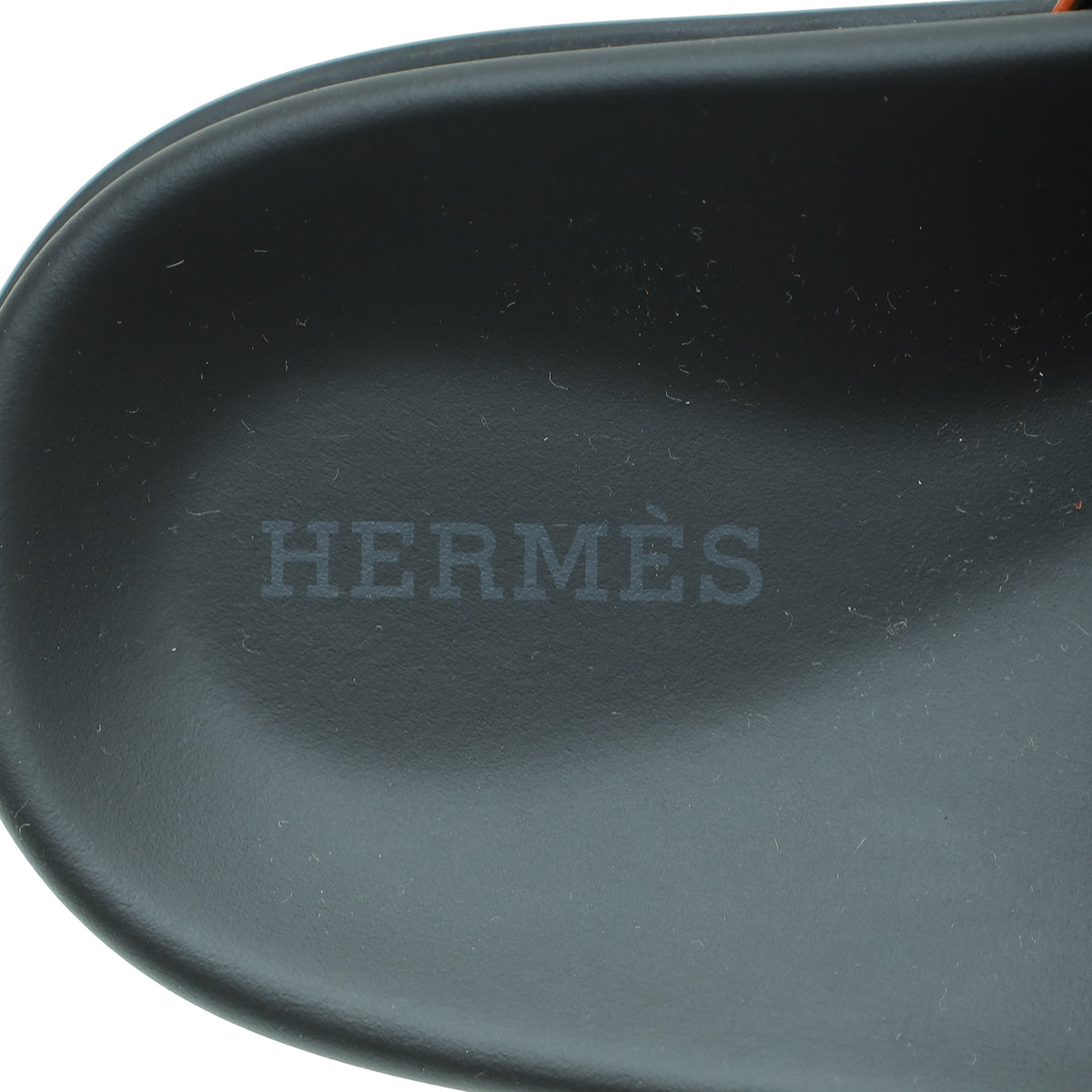 Hermes Bicolor Suede Chypre Sandal 38.5