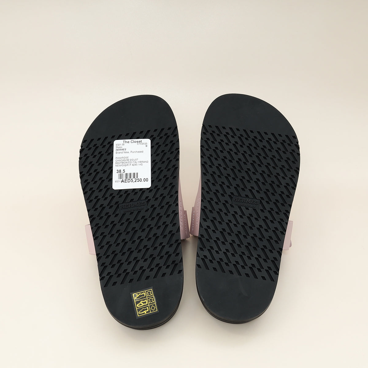 Hermes Rose Cancan Chypre Sandal 38.5