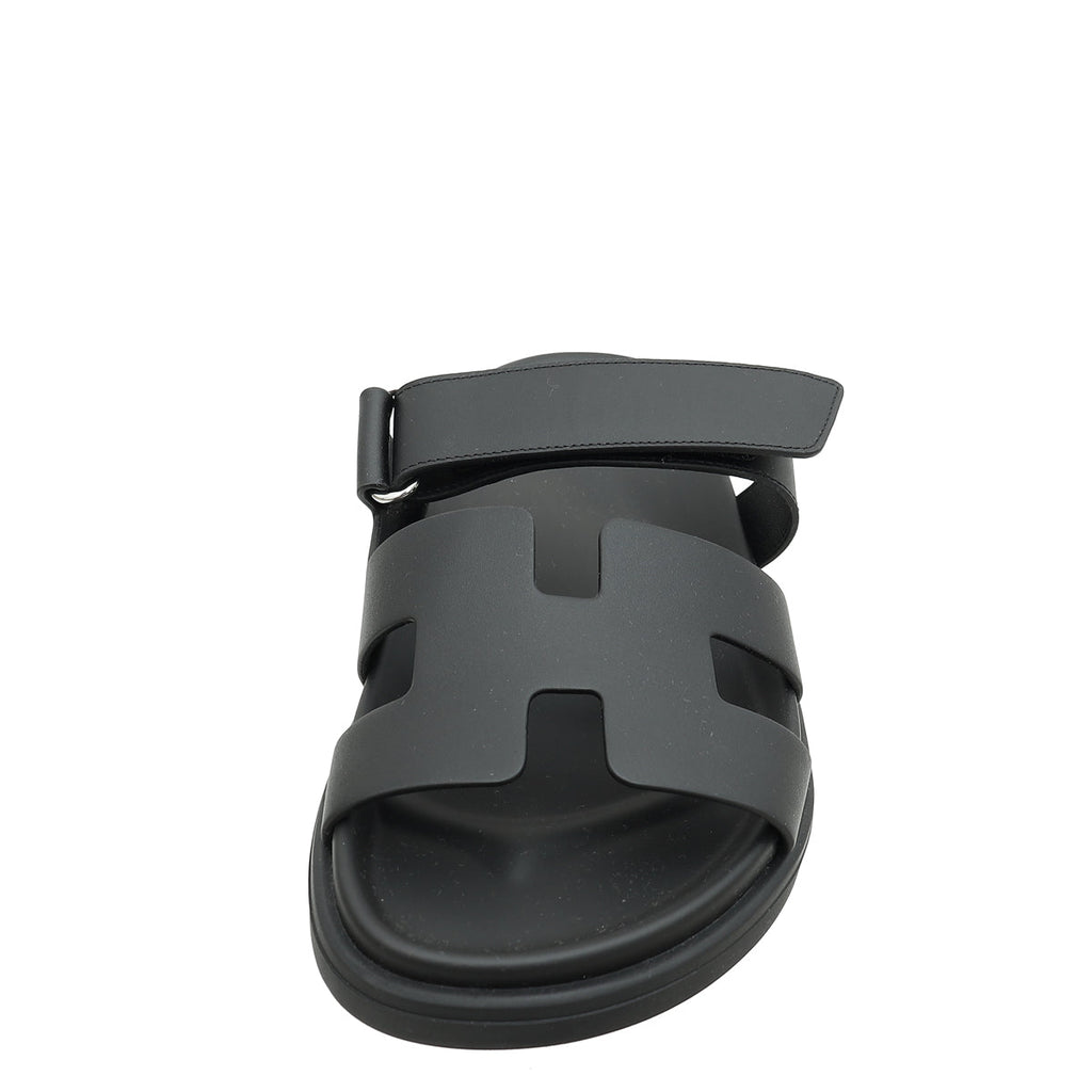 Hermes Noir Chypre Sandal 38