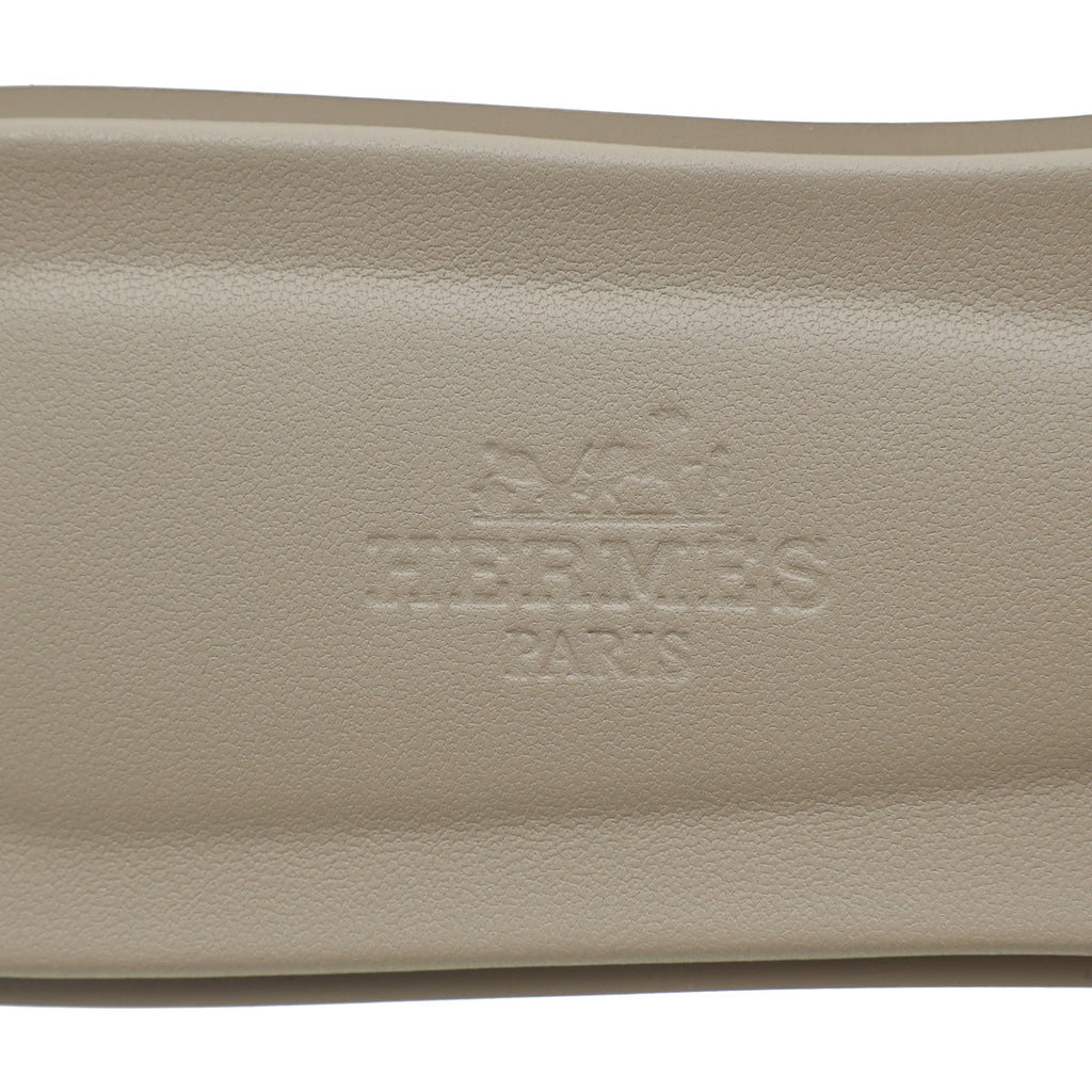 Hermes Beige Mastic Oran Sandals 38