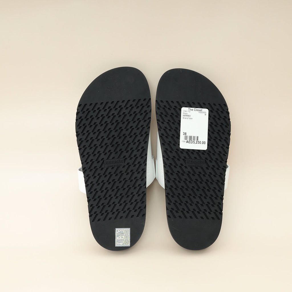 Hermes Blanc Chypre Sandal 38