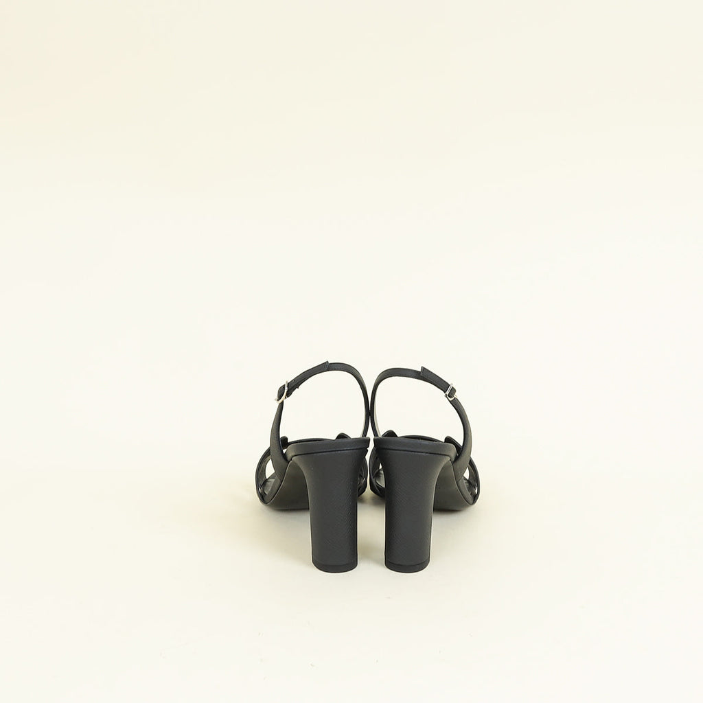 Hermes Noir Eternite 80 Sandal 38