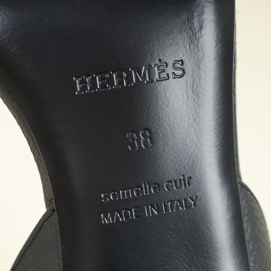Hermes Noir Eternite 80 Sandal 38