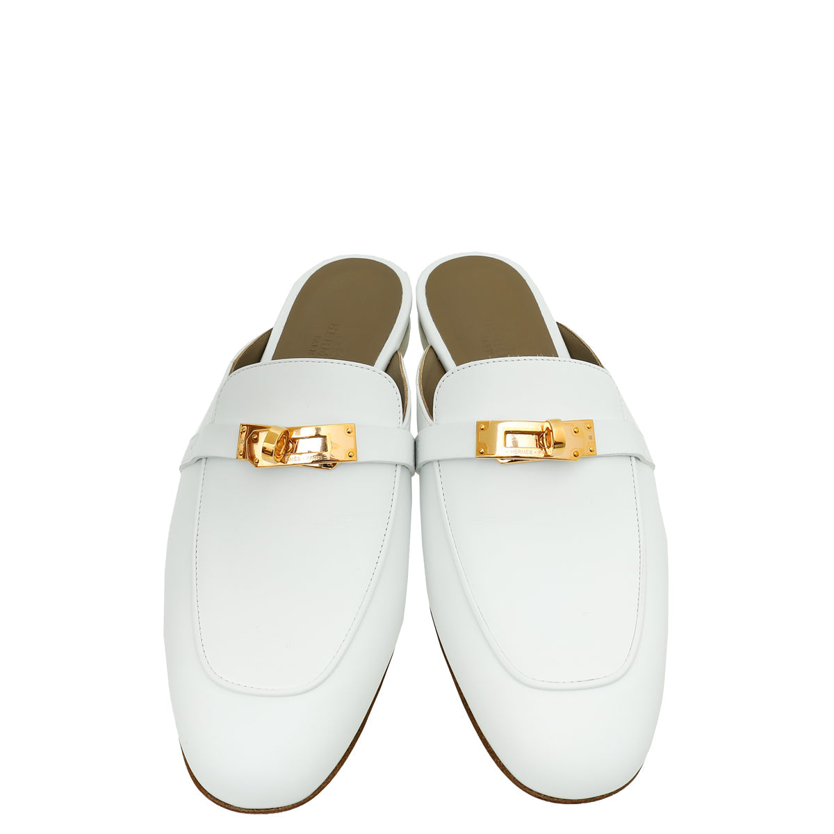 Hermes Blanc OZ Mules 38