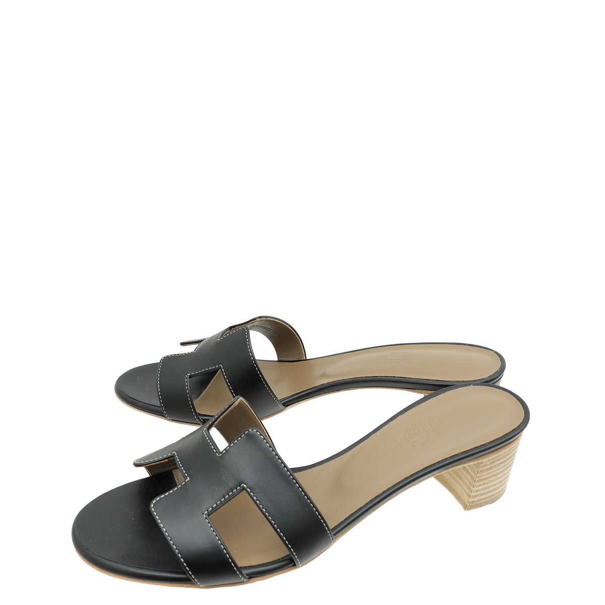 Hermes Noir Oasis Sandal 38