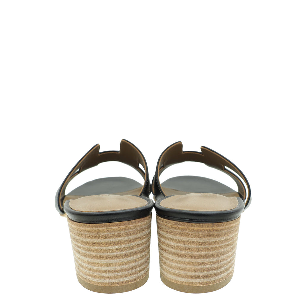 Hermes Noir Oasis Sandal 38