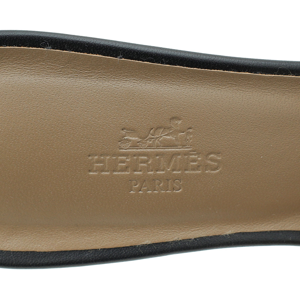 Hermes Noir Oasis Sandal 38
