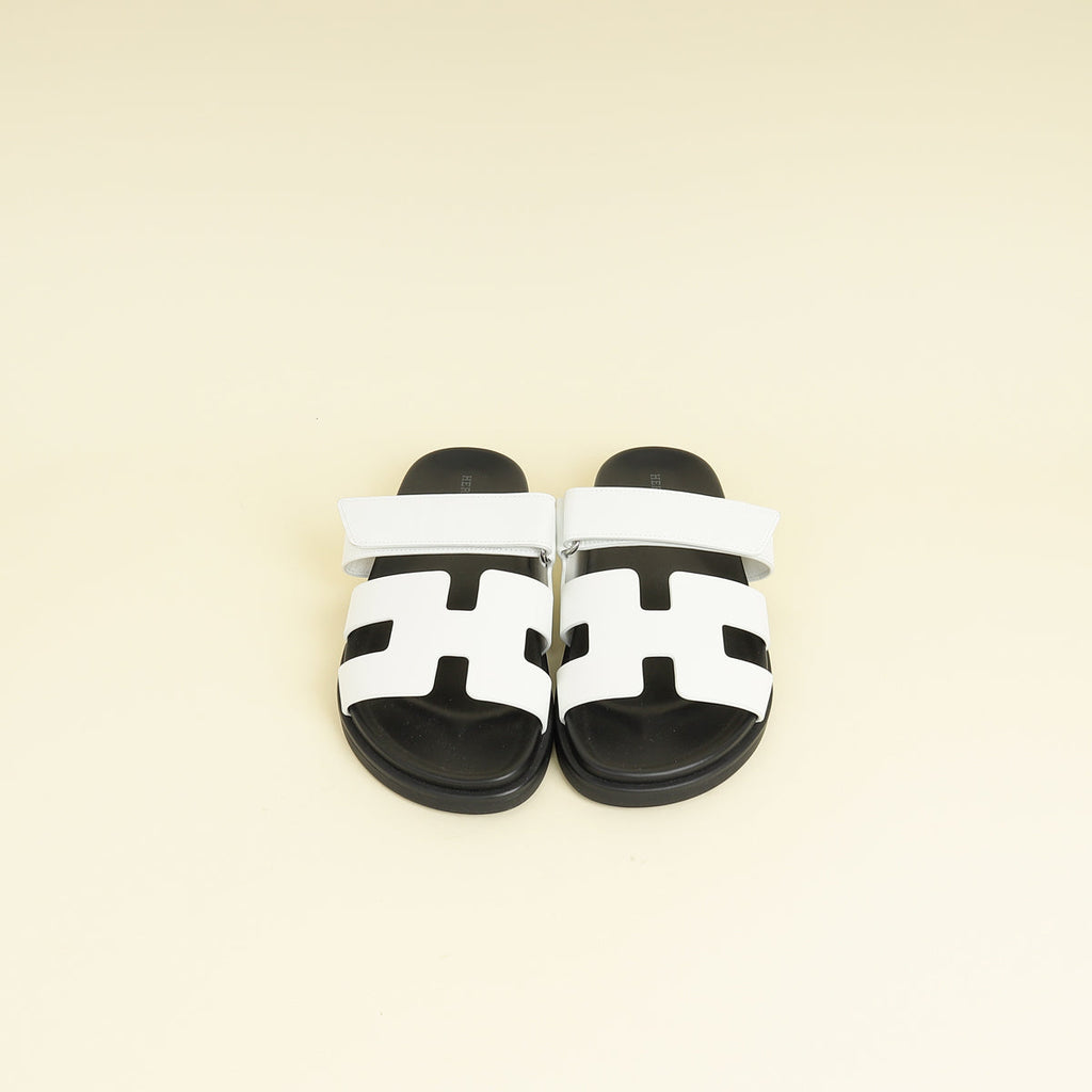 Hermes Blanc Chypre Sandal 38