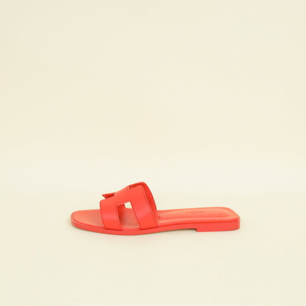 Hermes Orange Capucine Oran Sandal 38