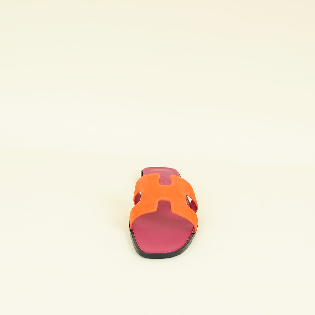 Hermes Orange Synthetique Oran Suede Goatskin Sandal 38