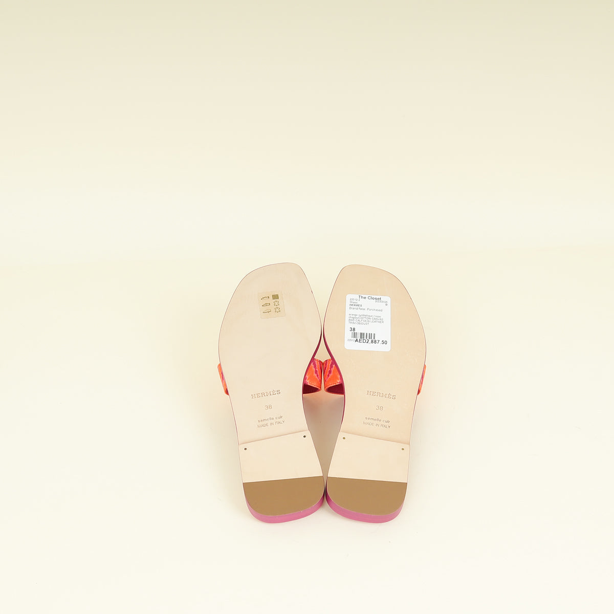 Hermes Bicolor Oran Sandal 38