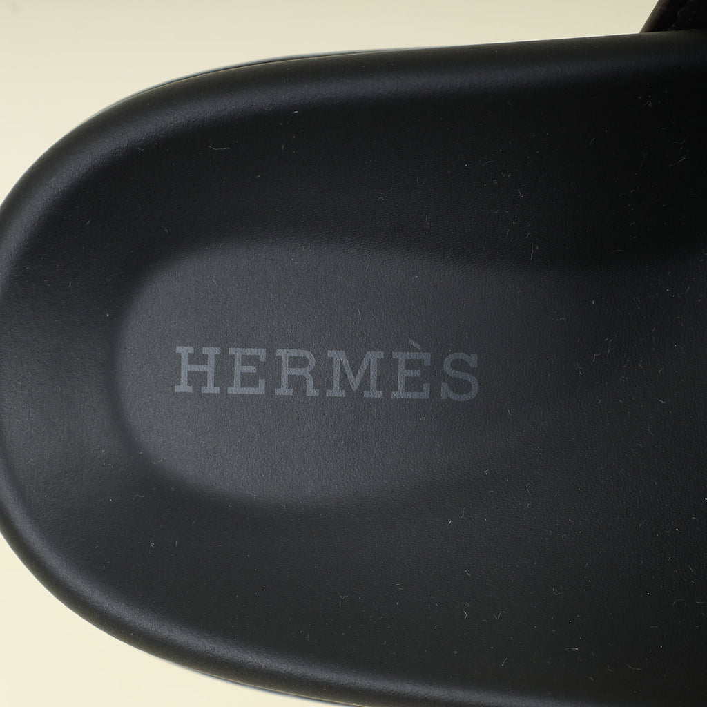 Hermes Maroon Ebene Suede Goatskin Chypre Sandal 38