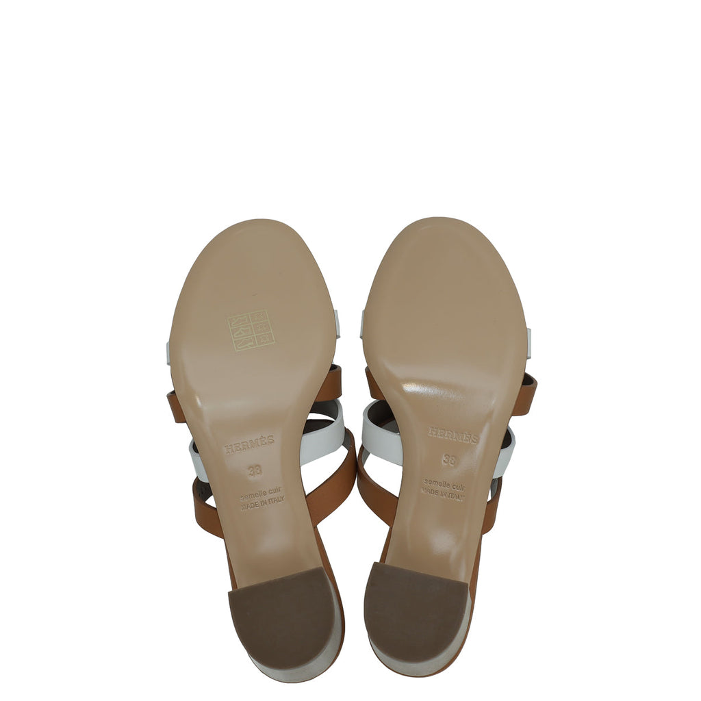 Hermes Bicolor Amica Sandal 38