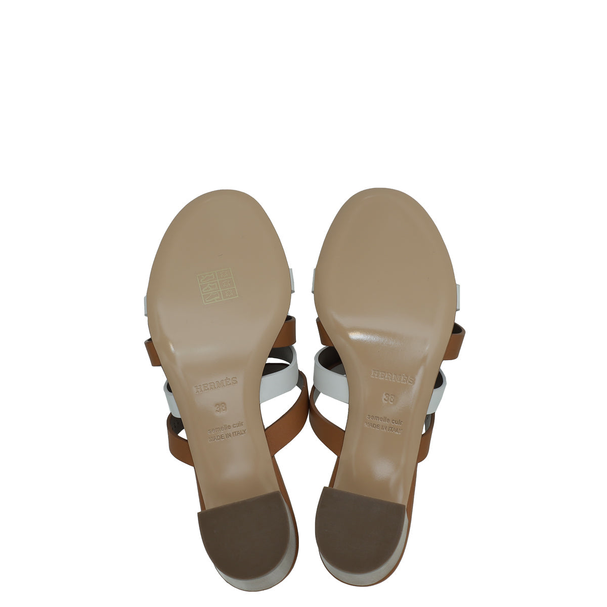 Hermes Bicolor Amica Sandal 38