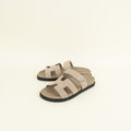 Hermes Beige Argile Chypre Suede Goatskin Sandal 38