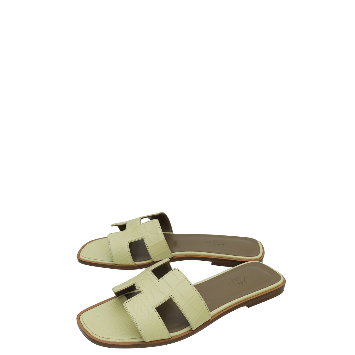 Hermes Vanille Matte Alligator Oran Sandal 38