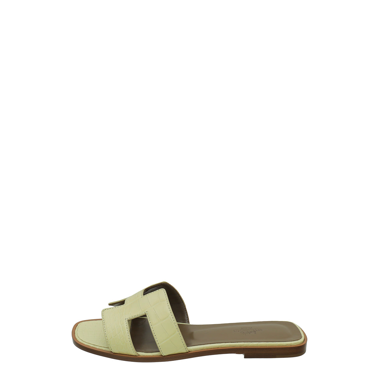 Hermes Vanille Matte Alligator Oran Sandal 38