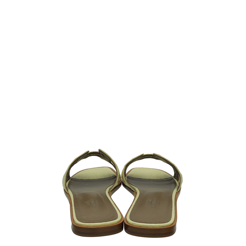 Hermes Vanille Matte Alligator Oran Sandal 38