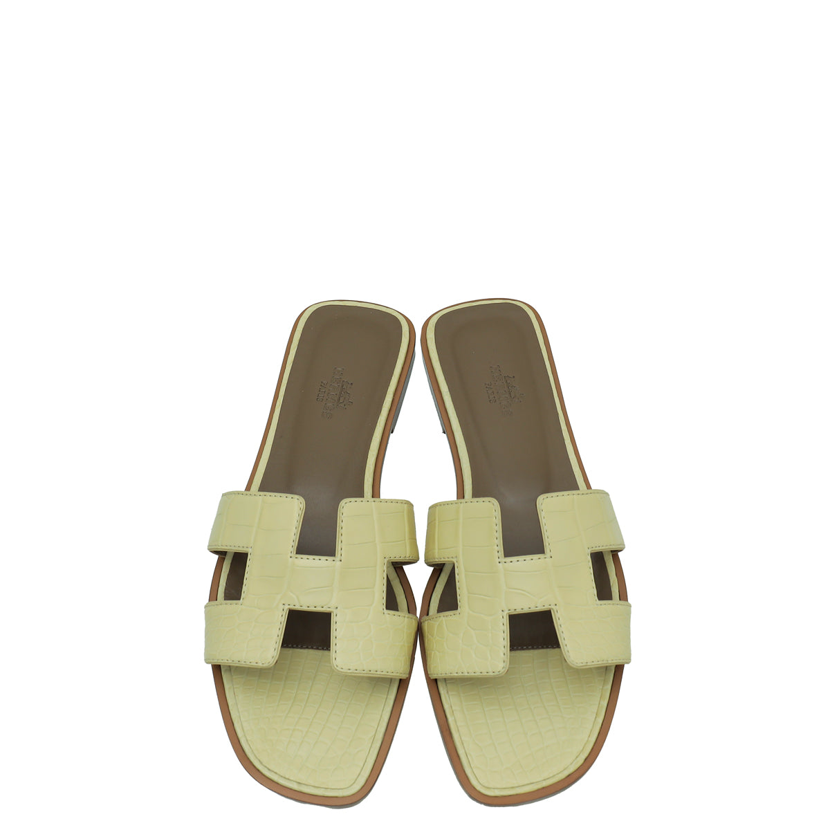 Hermes Vanille Matte Alligator Oran Sandal 38