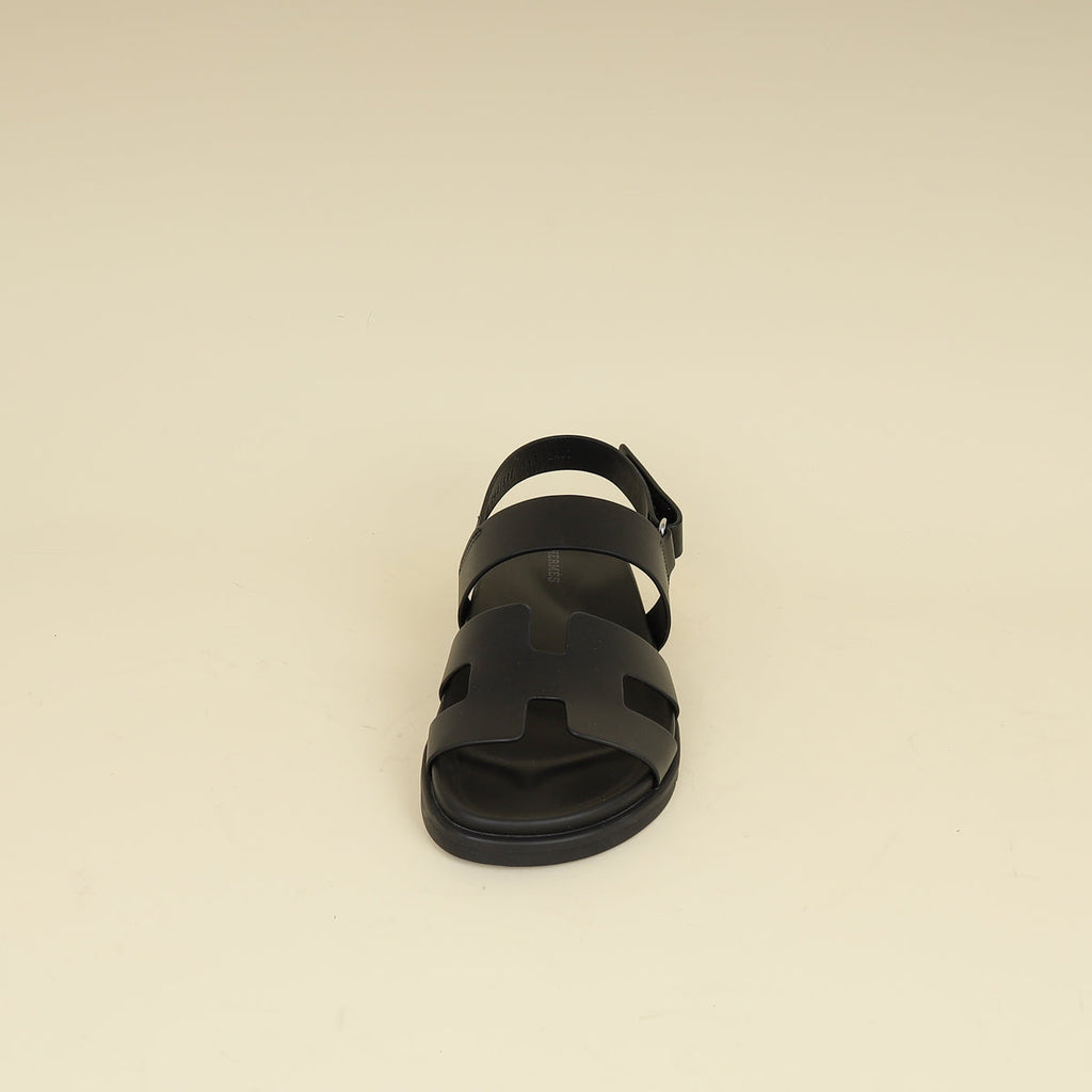 Hermes Black Genius Sandals 38