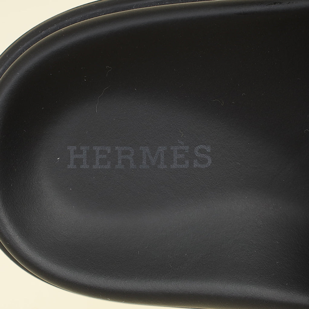 Hermes Bicolor Satin Crepe Chypre Sandals 38