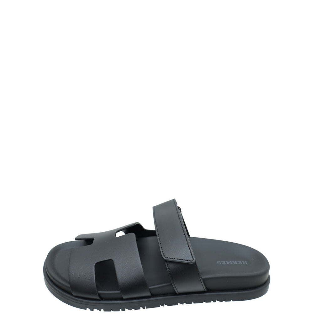 Hermes Noir Chypre Sandal 38