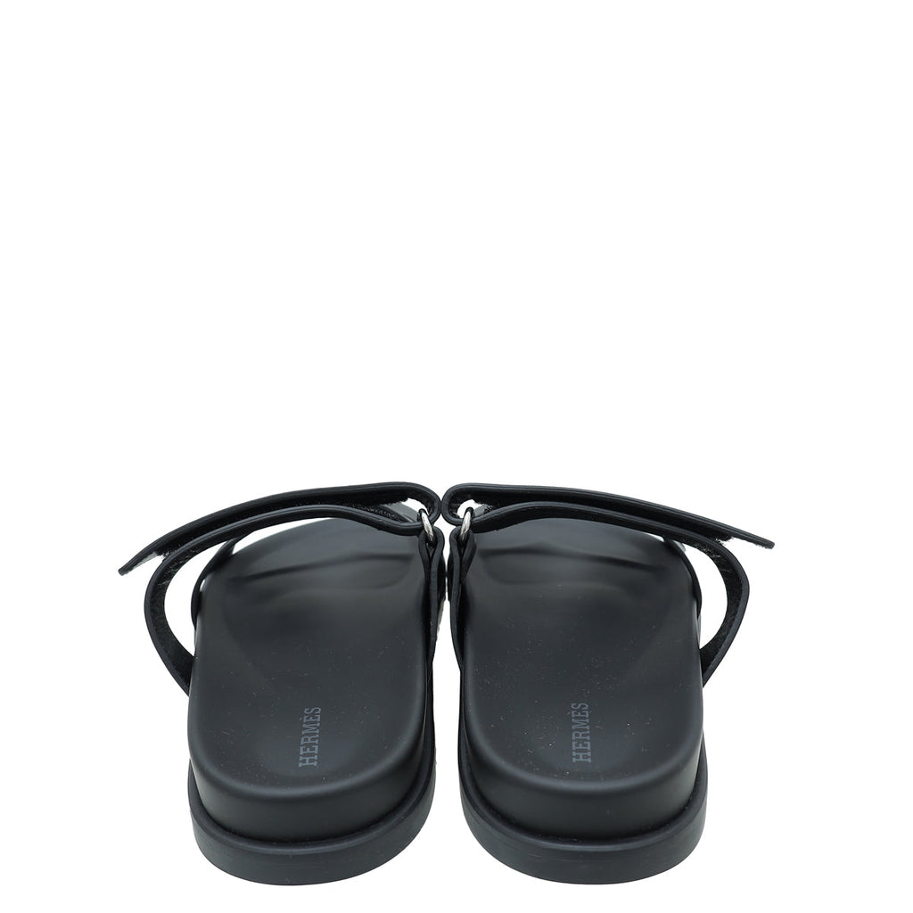 Hermes Noir Chypre Sandal 38