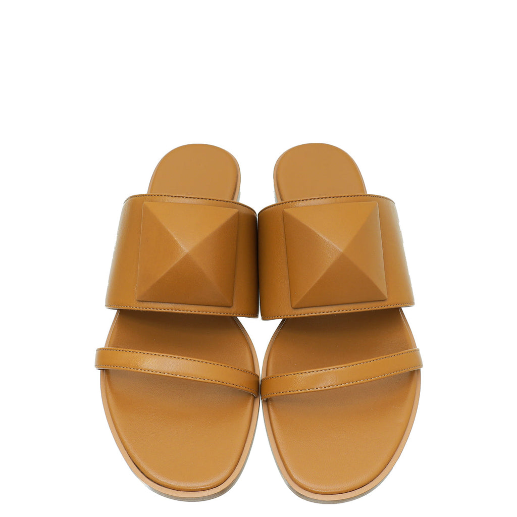 Hermes Beige Dore Caia Nappa Sandal 38