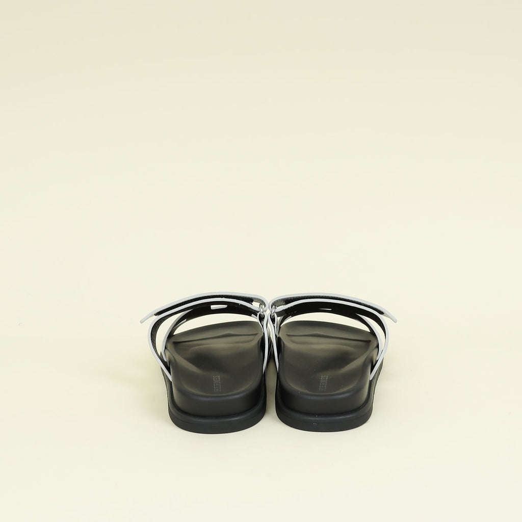 Hermes Gris Argente Chypre Sandal 38