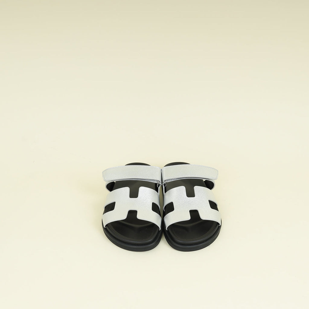 Hermes Gris Argente Chypre Sandal 38