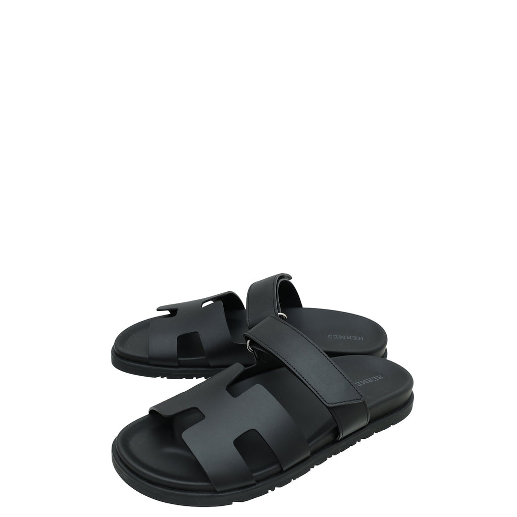 Hermes Noir Chypre Sandal 39.5