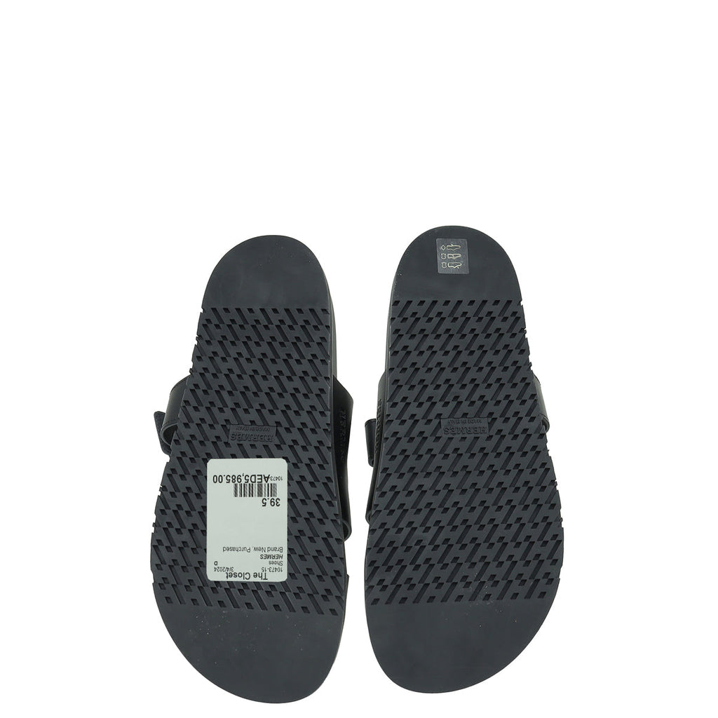 Hermes Noir Chypre Sandal 39.5